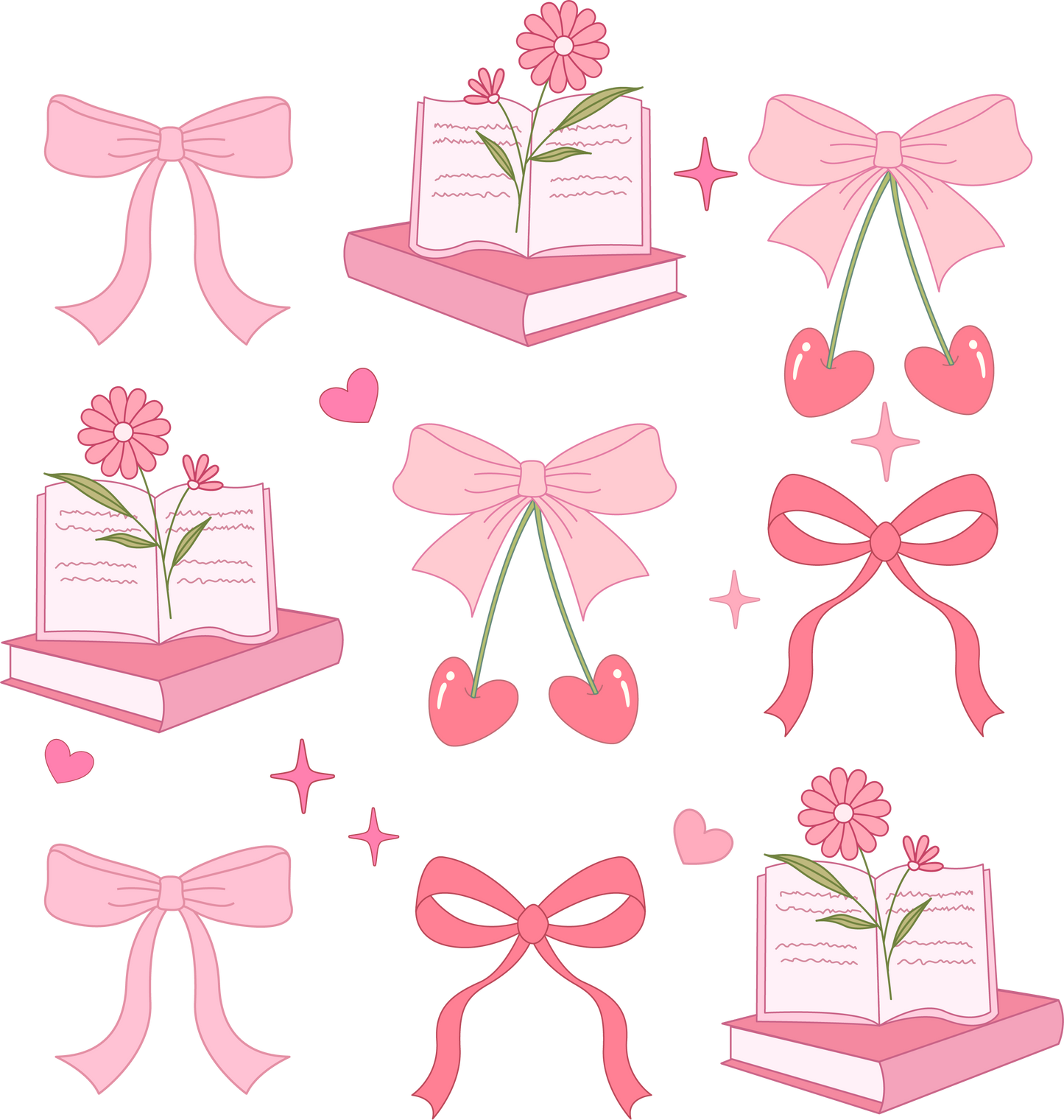 Coquette Girly Bow & Book Tote bag