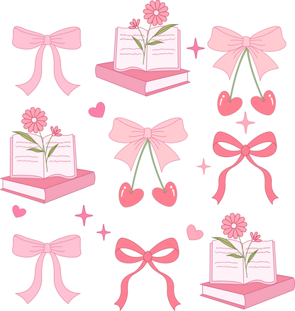 Coquette Girly Bow & Book Tote bag