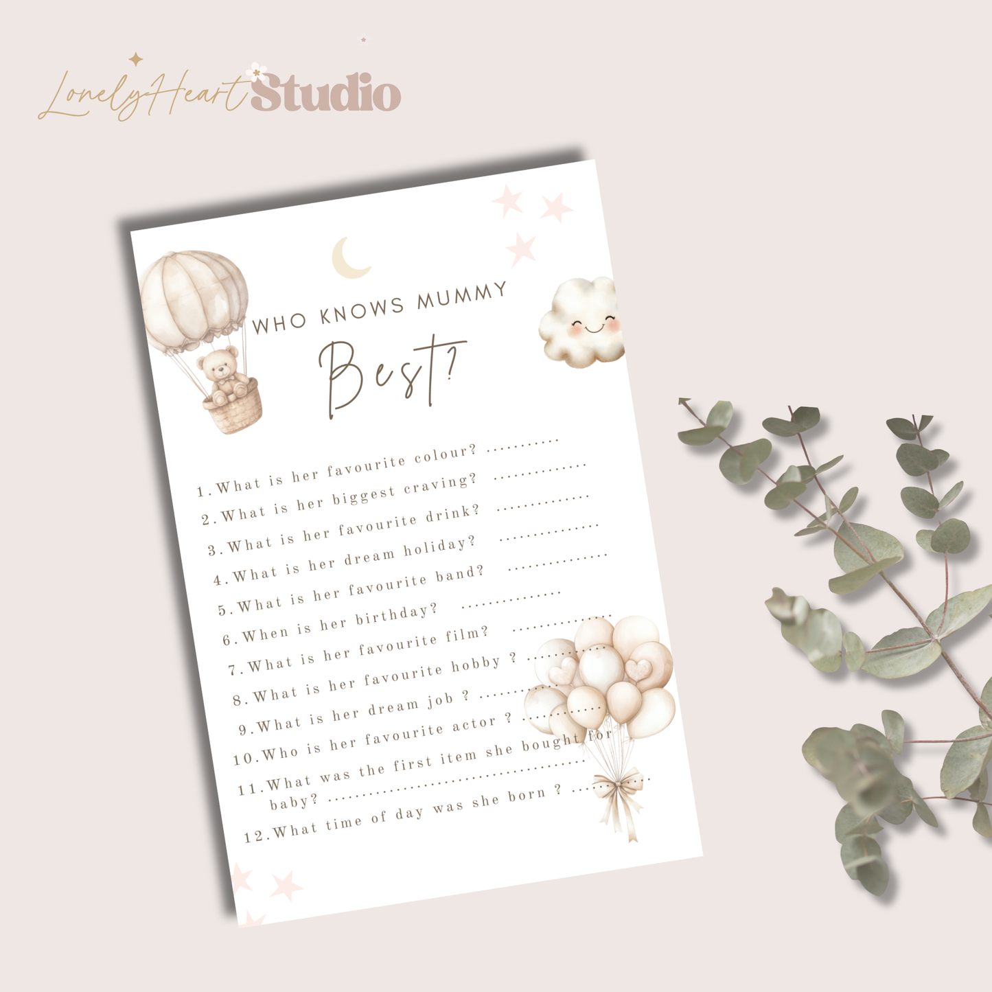 Who knows Mummy Best? - Baby Shower Game