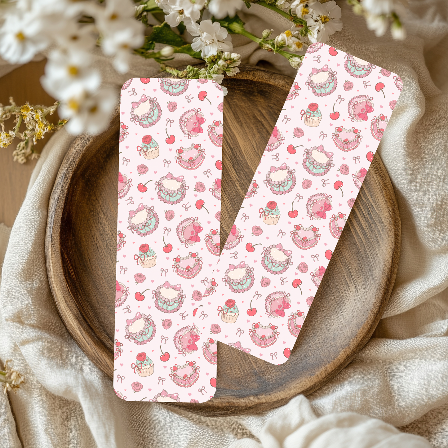 🎀 Coquette Girly Bookmarks – Cherries, Cream Cakes & Strawberries🍒🍰🍓Buy 2, Get 1 FREE!