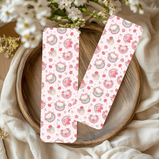 🎀 Coquette Girly Bookmarks – Cherries, Cream Cakes & Strawberries🍒🍰🍓Buy 2, Get 1 FREE!