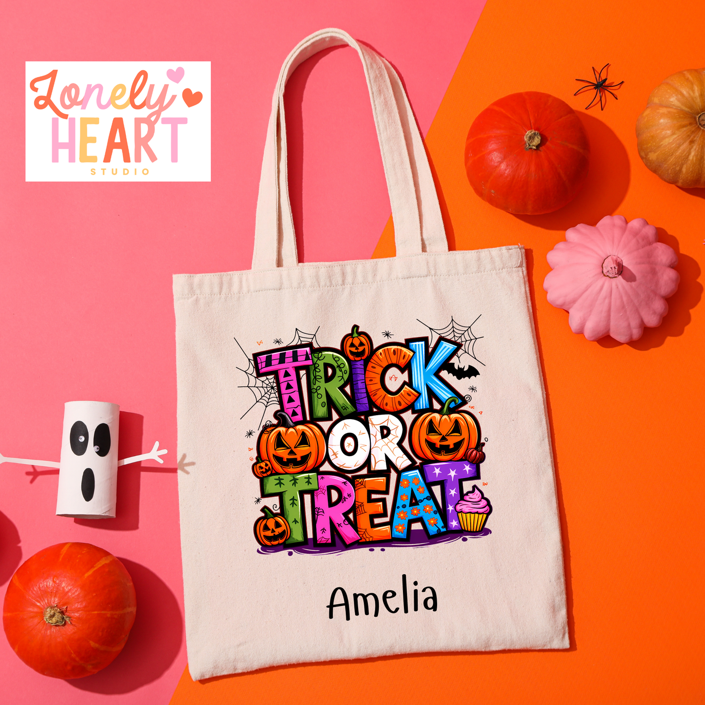 *Pre-Order* Trick or Treat Mini Tote Bags - Personalised 5 designs to chose from