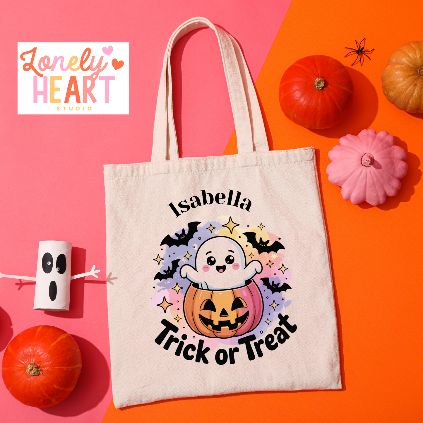 *Pre-Order* Trick or Treat Mini Tote Bags - Personalised 5 designs to chose from
