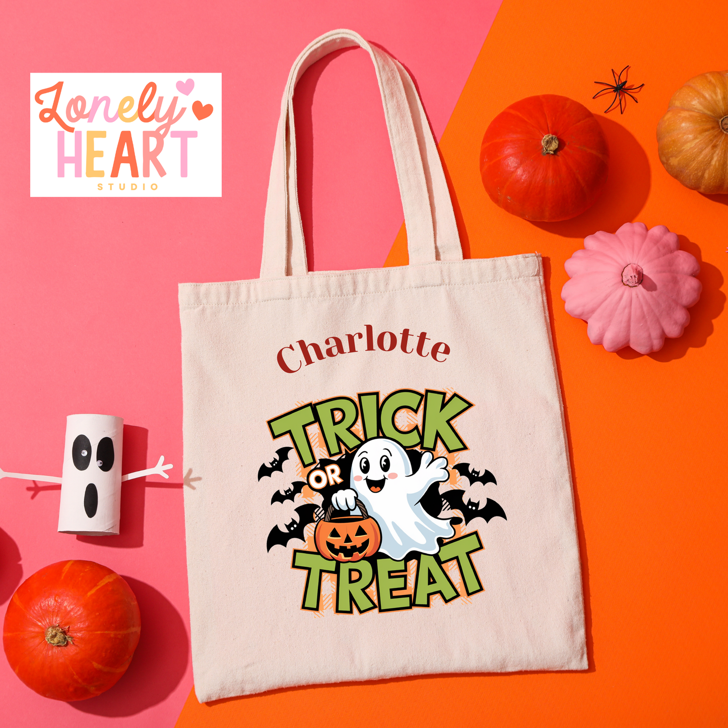 *Pre-Order* Trick or Treat Mini Tote Bags - Personalised 5 designs to chose from