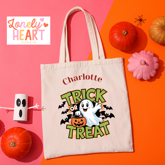 *Pre-Order* Trick or Treat Mini Tote Bags - Personalised 5 designs to chose from