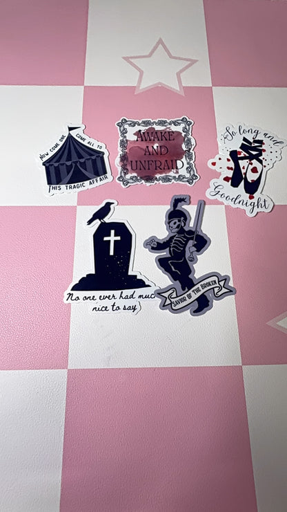 My Chemical Romance inspired Sticker Pack - contains 5 vinyl gloss stickers