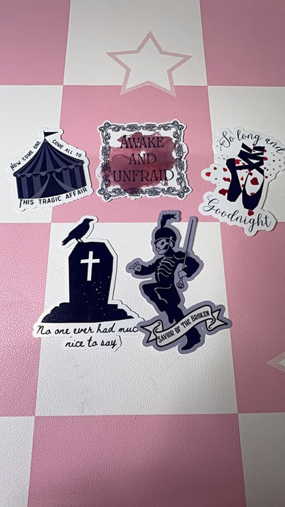 My Chemical Romance inspired Sticker Pack - contains 5 vinyl gloss stickers