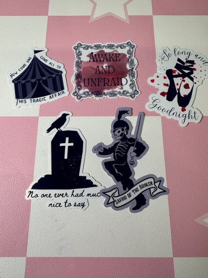 My Chemical Romance inspired Sticker Pack - contains 5 vinyl gloss stickers