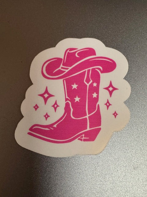 Cowboy Hat/Boot - Vinyl Sticker