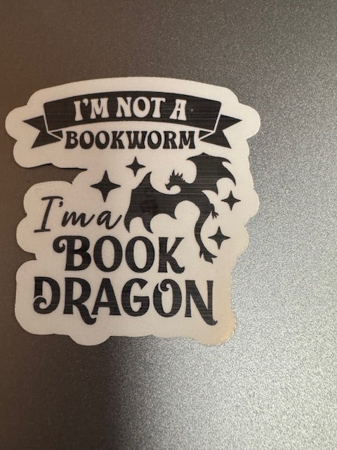 BookDragon - Vinyl Sticker