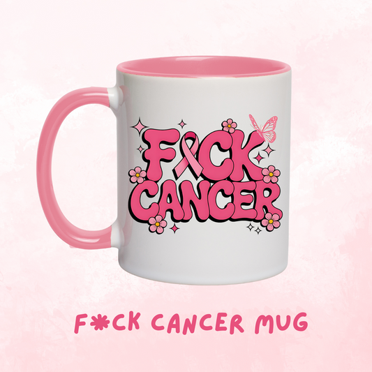 🎀 Breast Cancer Awareness F*CK CANCER MUG (20% Donated to Cancer Research)