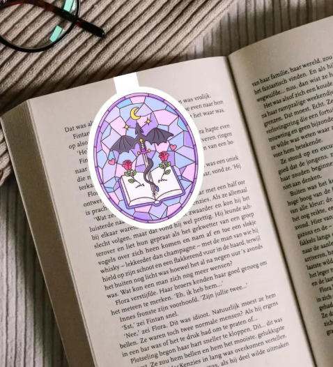 Fantasy Dragon Stain glass Magnetic Bookmark