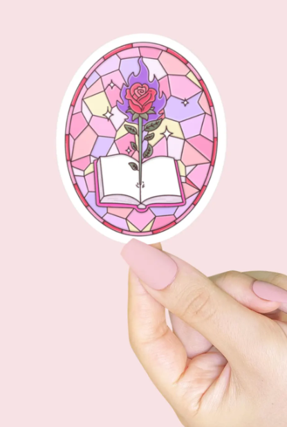 Romantasy Holographic stain glass window Sticker – Romantasy Aesthetic 🌹
