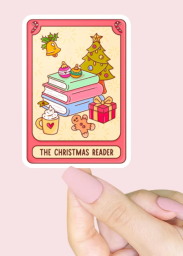 Christmas Vinyl Sticker - Bookish Tarot Card