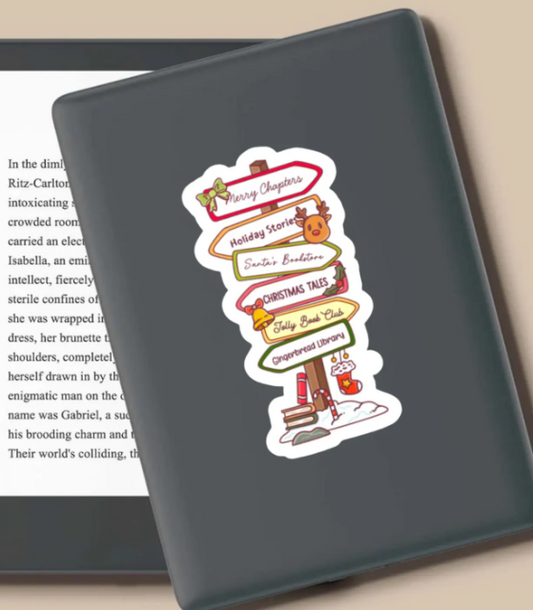 Christmas Vinyl Sticker - Festive Road Sign