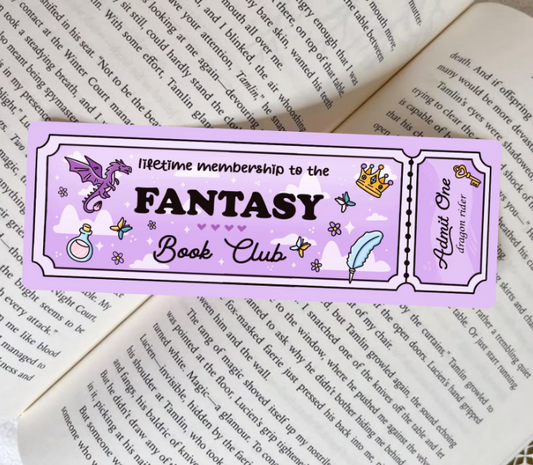 🐉 Lifetime Membership – Fantasy Book Club Dragon & Potion Ticket Bookmark 👑✨