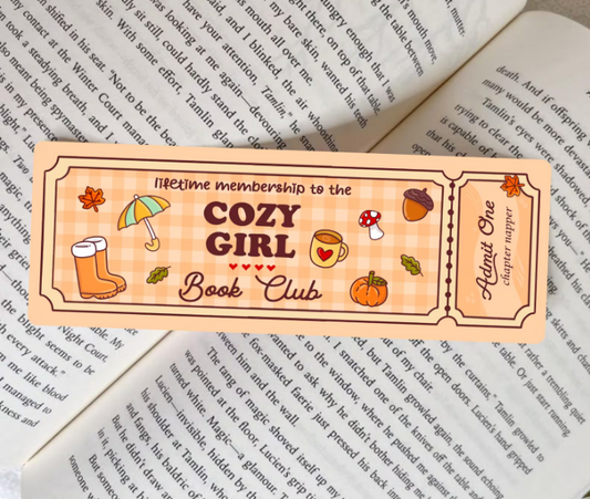 ✨ Lifetime Membership – Cozy Girl Book Club Bookmark ✨