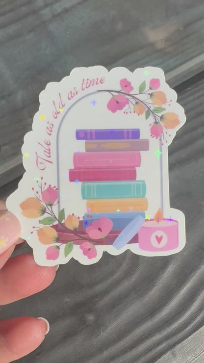 Tale as old as time Vinyl holographic sticker